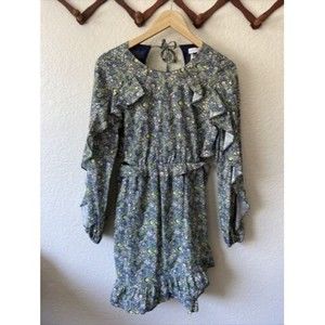 NWT TOPSHOP x LIBERTY Whimsical FLORAL Print RUFFLE Cutout KEYHOLE MINI Dress 8